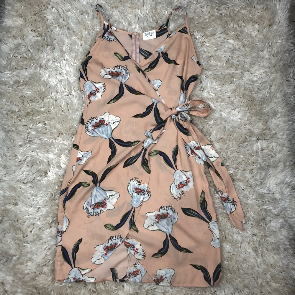 Sienna Sky Light Blush Wrap Dress